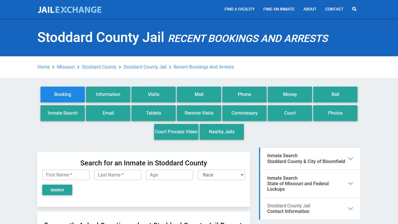 Stoddard County Jail Recent Bookings And Arrests - Jail Exchange