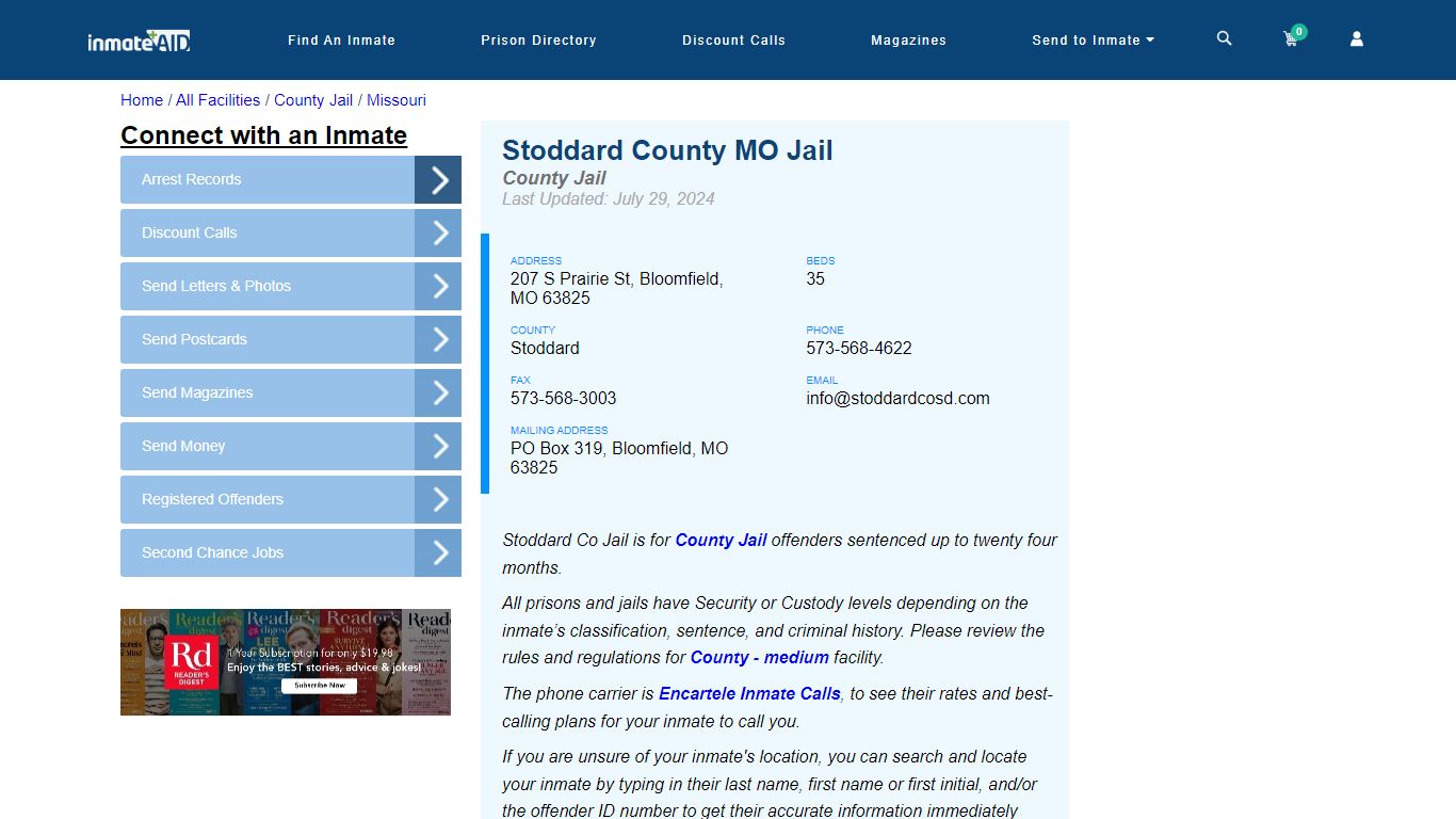 Stoddard County MO Jail - Inmate Locator